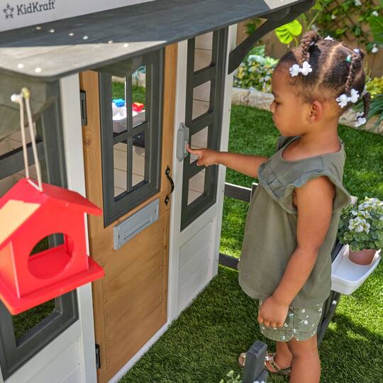 KidKraft White & Black Wooden Riverscape Playhouse Set